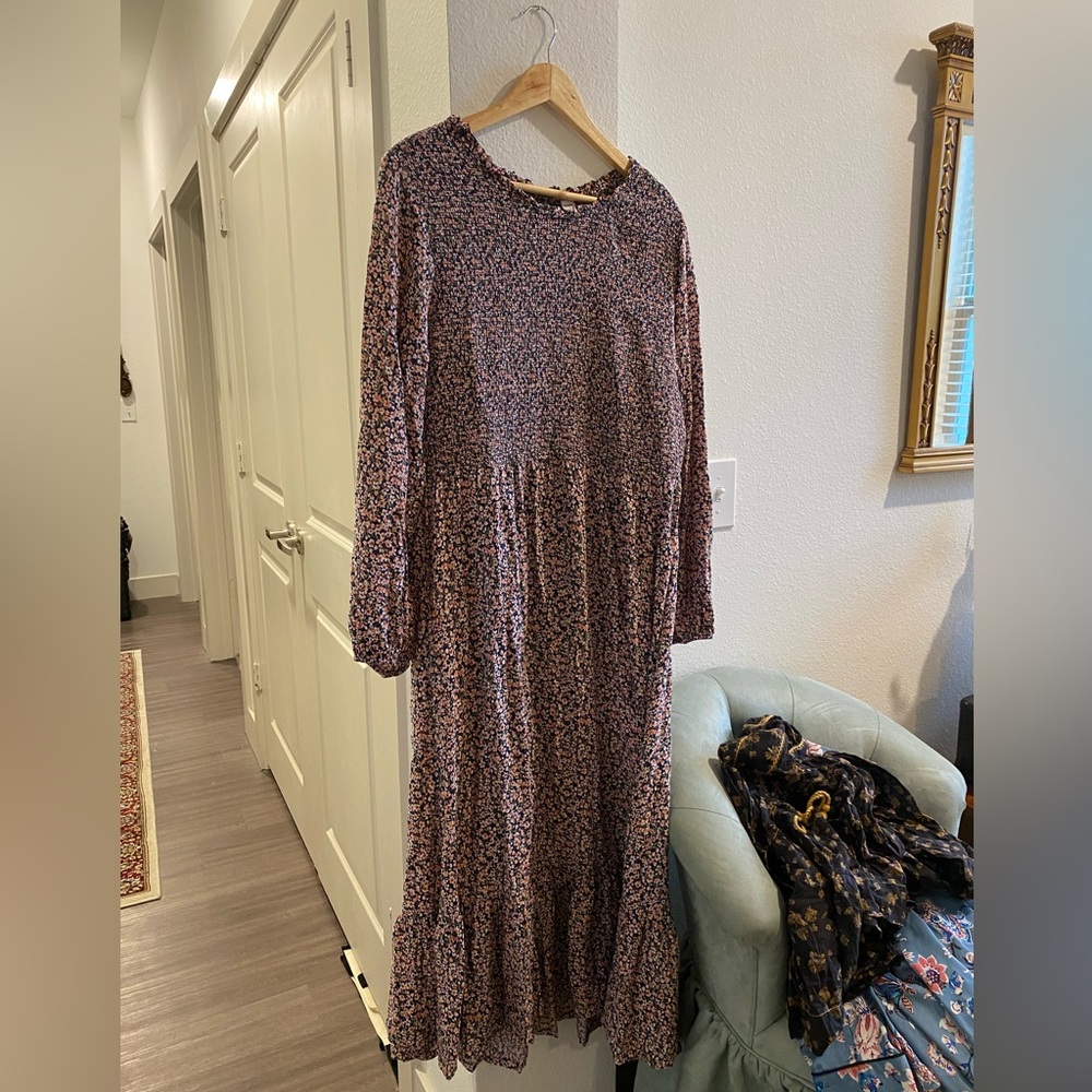 Old Navy Floral Midi Dress: XL